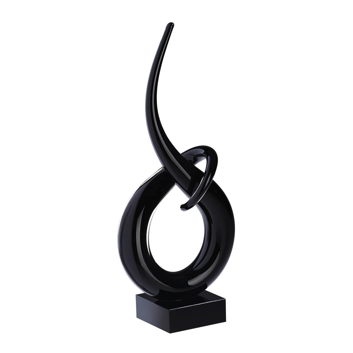 SKULPTUR - Schwarz, Design, Glas (14,5/35/7,5cm) - Leonardo
