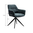 ARMLEHNSTUHL  in Eisen Webstoff  - Blau/Schwarz, Design, Textil/Metall (61.5/83.5/63cm) - Novel