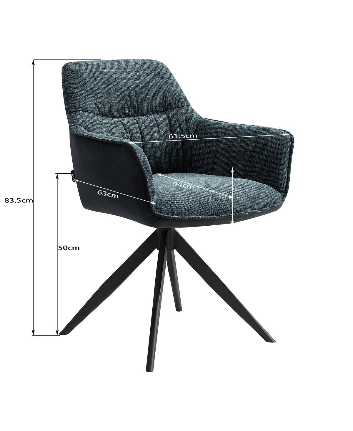 ŽIDLE S PODRUČKAMI, železo, tkaná látka, modrá, černá - modrá/černá, Design, kov/textil (61.5/83.5/63cm) - Novel