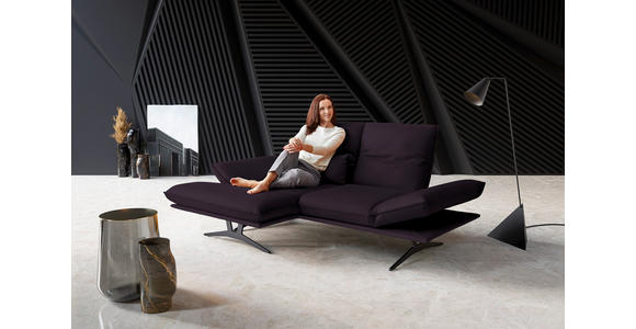 ECKSOFA in Echtleder Violett 130/210 cm - Gelb/Violett, Design, Leder/Metall (130/210cm) - Dieter Knoll