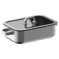 BRÄTER Bräter, hoch  - Edelstahlfarben, Basics, Glas/Metall (34,5/23,5/9,4cm) - Am Cook