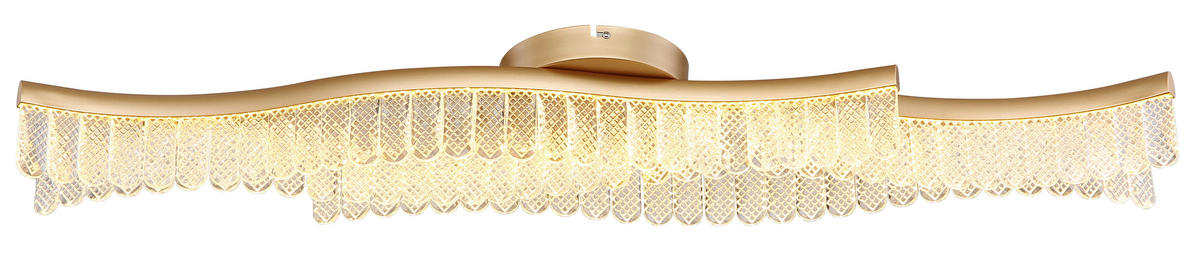LED MENNYEZETI LÁMPA - aranyszínű/átlátszó, Design, műanyag/fém (108/18/13cm) - Globo