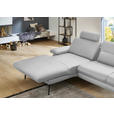 ECKSOFA in Echtleder Weiß  180/310 cm  - Schwarz/Weiß, Design, Leder/Metall (180/310cm) - Dieter Knoll