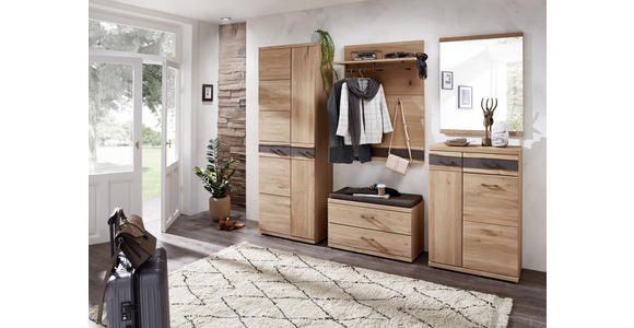 GARDEROBE Eichefarben - Eichefarben, Basics, Glas/Holz (256/202/39cm) - Linea Natura