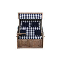 STRANDKORB - Blau/Weiß, KONVENTIONELL, Holz/Kunststoff (130/80/165cm) - Siena Garden