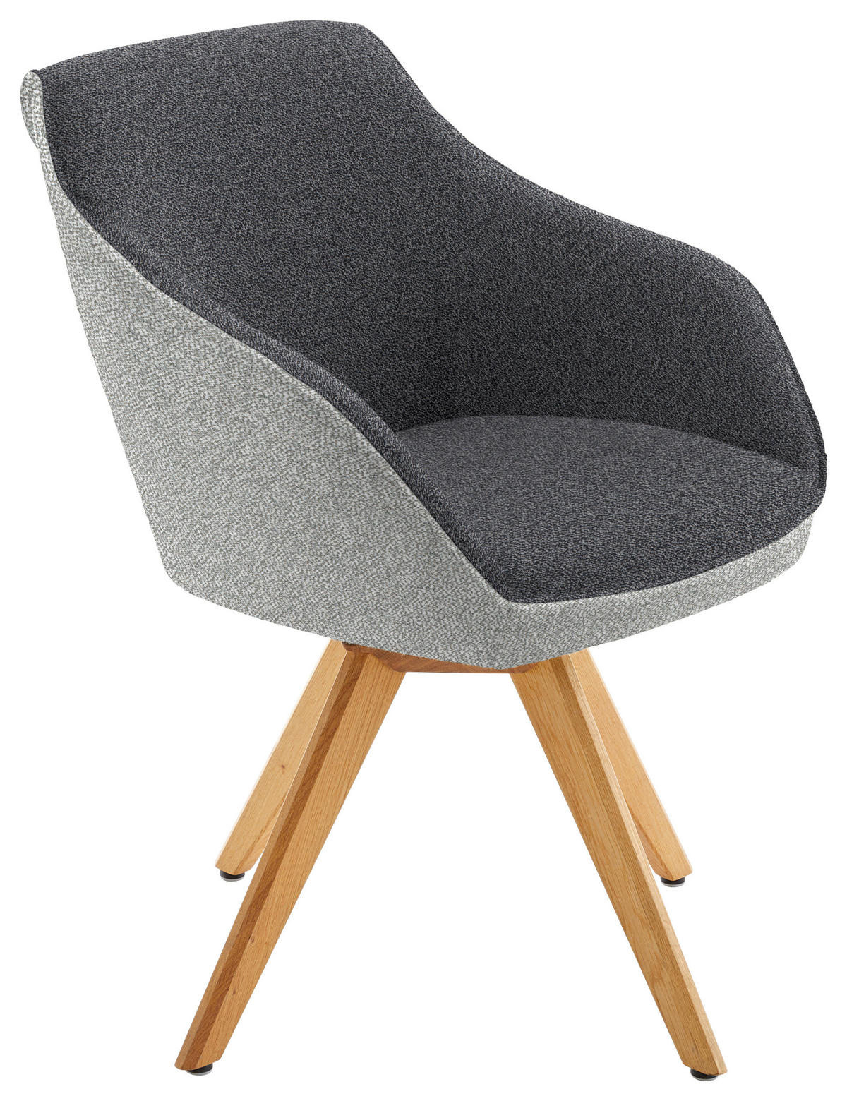 ARMLEHNSTUHL  in Flachgewebe  - Dunkelgrau/Eichefarben, Design, Holz/Textil (60/84/68cm) - Koinor