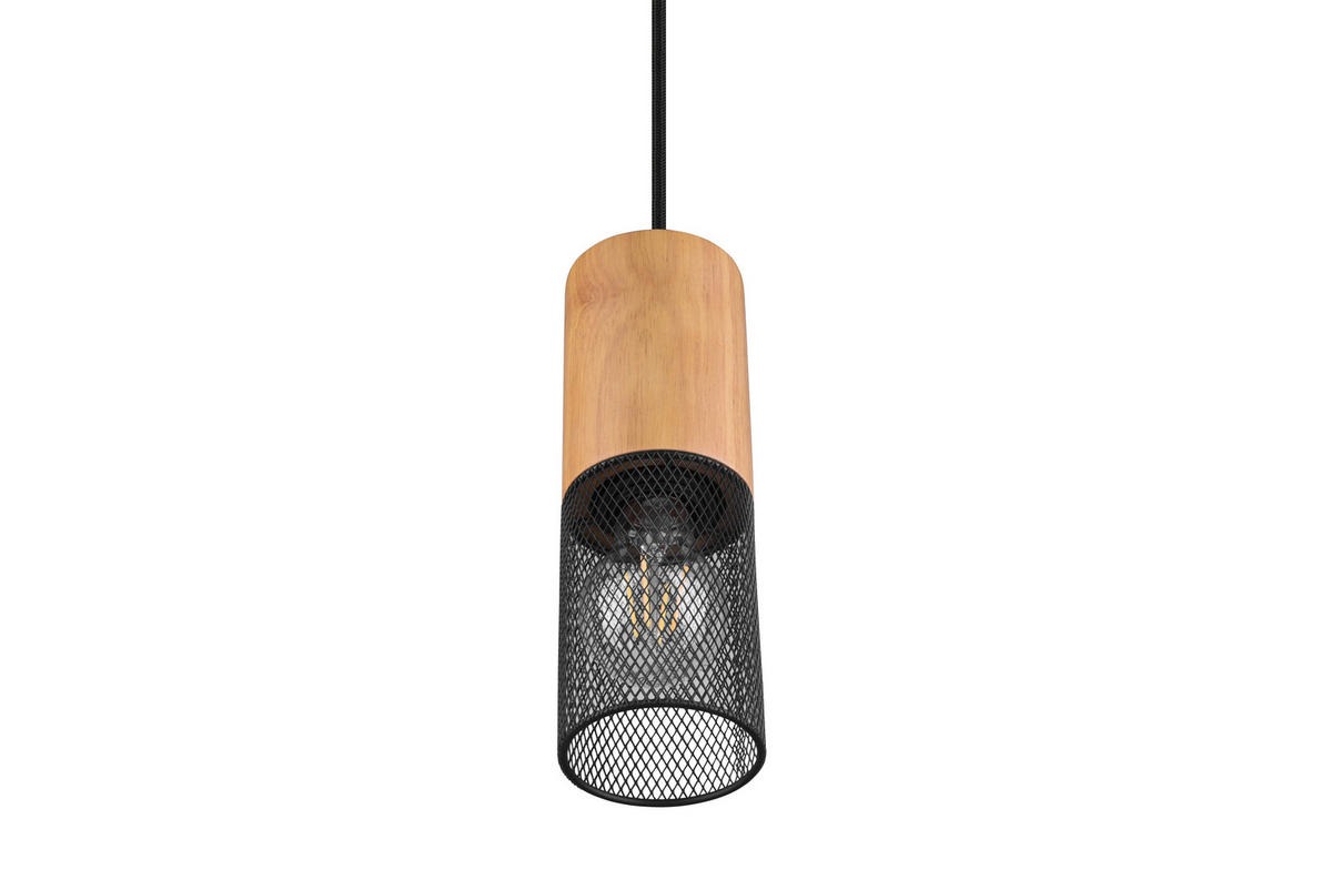 SCHIENENSYSTEM-HÄNGELEUCHTE 8,0/180 cm   - Schwarz, Natur, Holz/Metall (8,0/180cm) - Trio Leuchten
