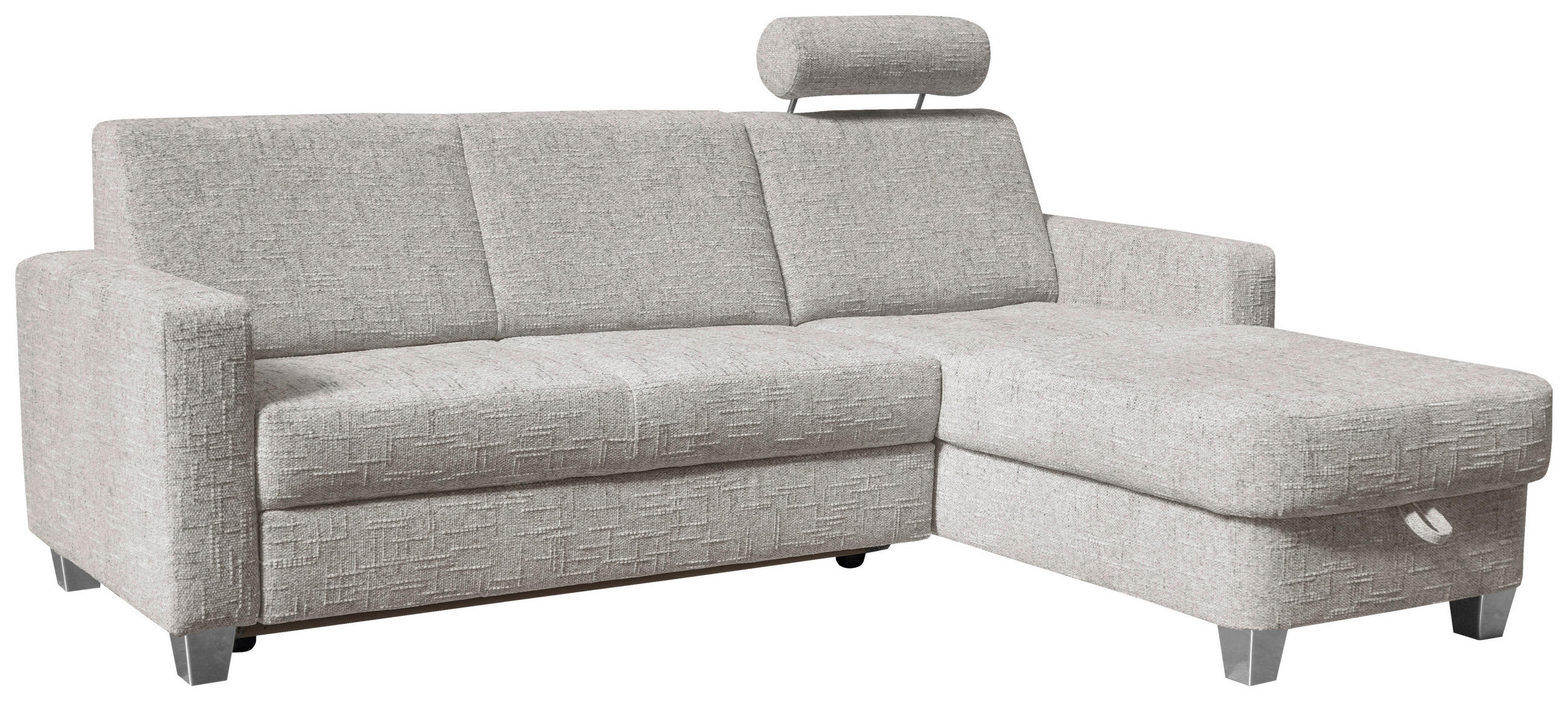 SAROKGARNITÚRA textil szürke  - krómszínű/szürke, Basics, műanyag/textil (228/165cm) - Xora