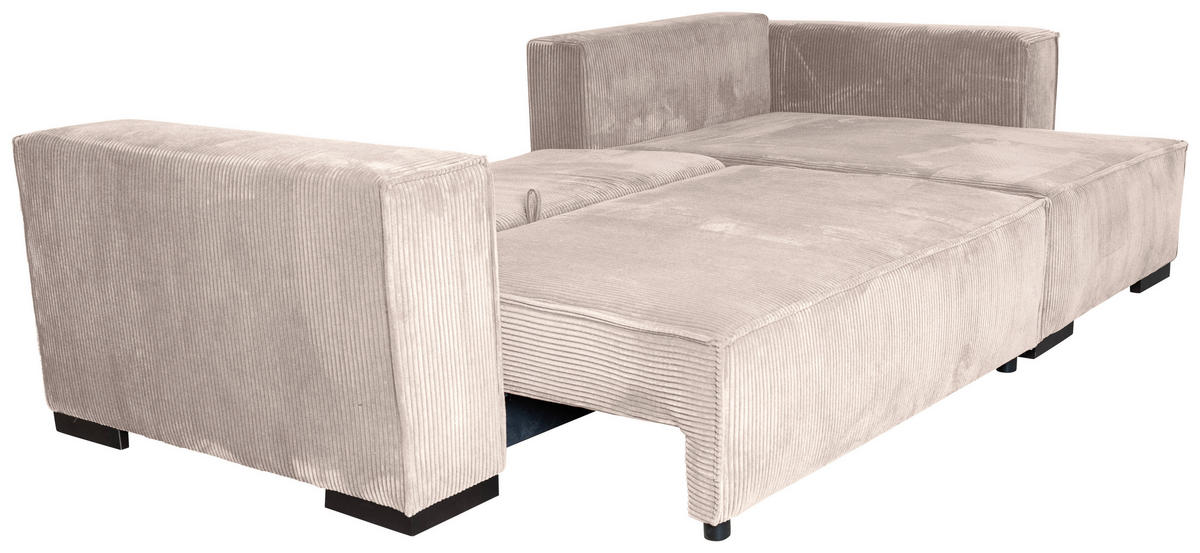 ECKSOFA Rosa Cord  - Braun/Rosa, KONVENTIONELL, Holz/Textil (230/190cm) - Carryhome