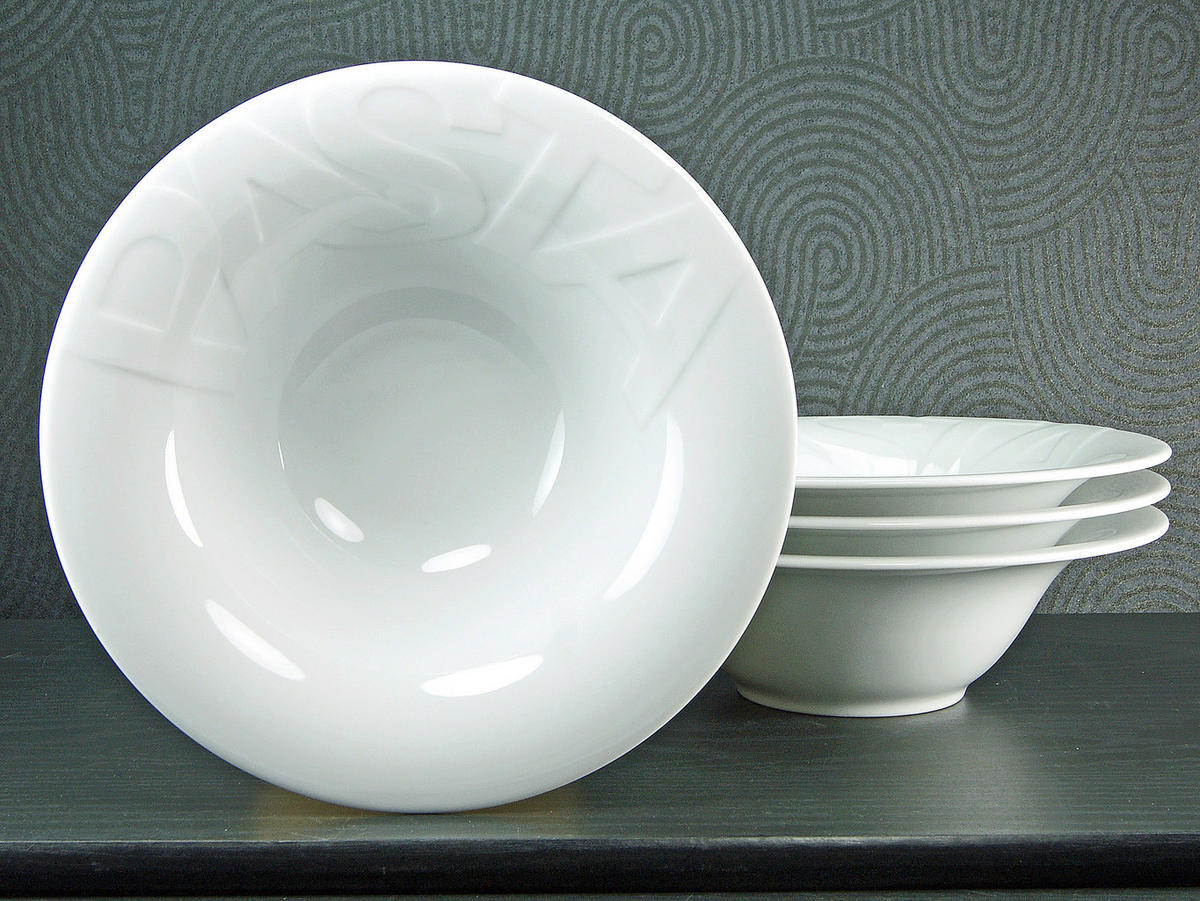 SADA TANIEROV NA CESTOVINY, keramika, 27 cm - biela, keramika (27cm) - Creatable