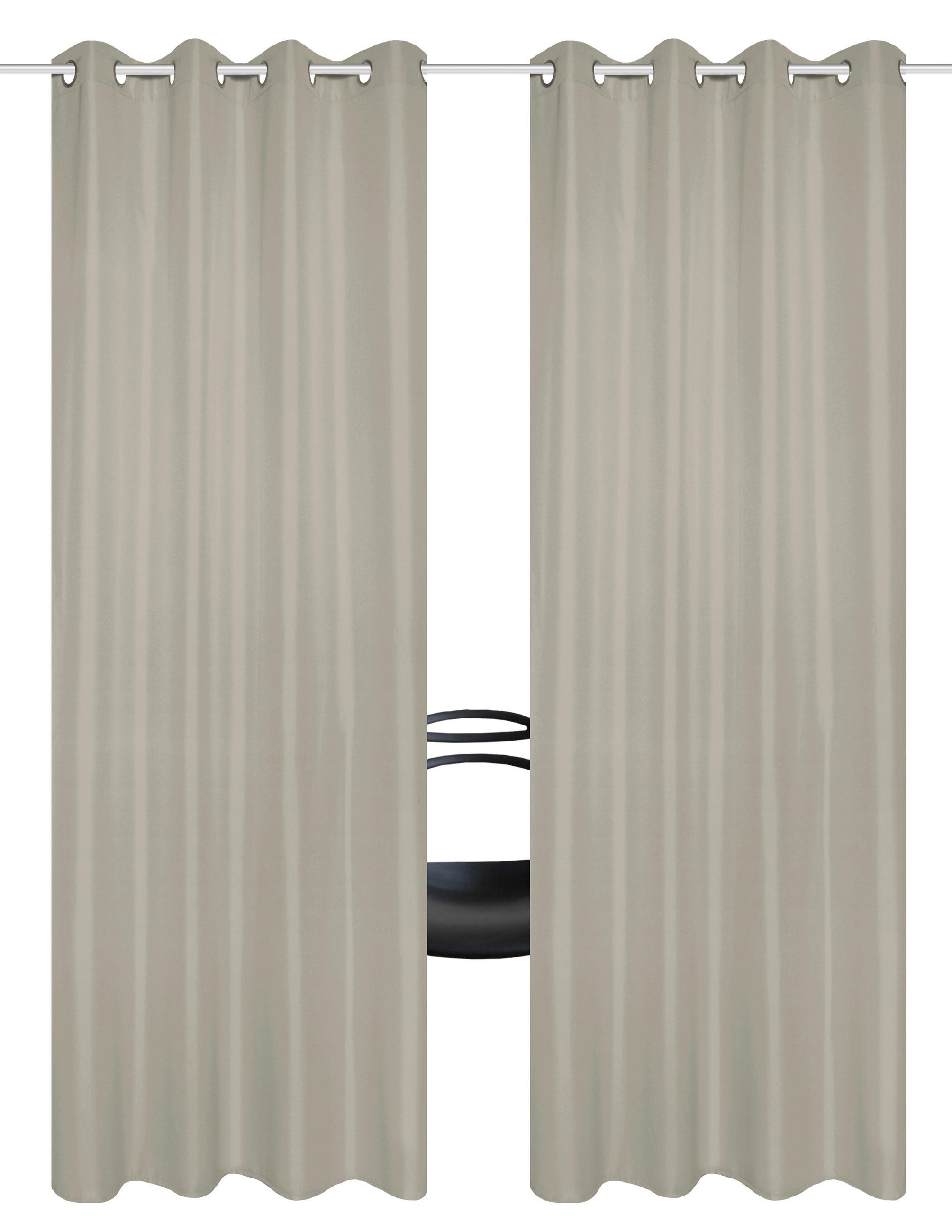 Thumbnail - Ösenschal Atlantika, Silber, Textil, Uni, 140x235 cm, Wohntextilien, Gardinen & Vorhänge, Fertiggardinen, Ösenschals