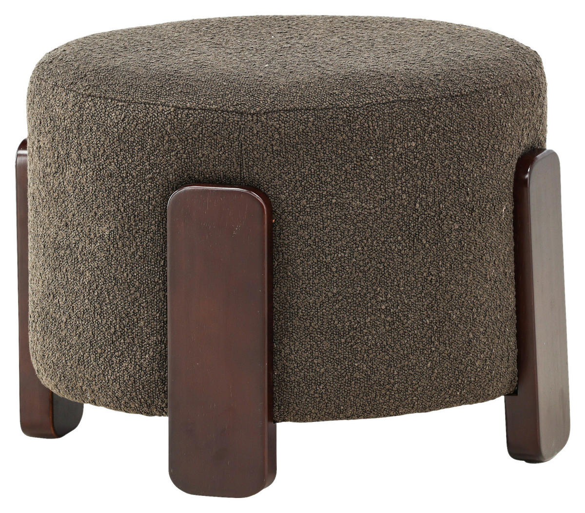 POUF in Braun, Dunkelgrau Holz, Textil Dunkelgrau  - Dunkelgrau/Braun, Design, Holz/Textil (52.5/43/52.5cm) - Livetastic