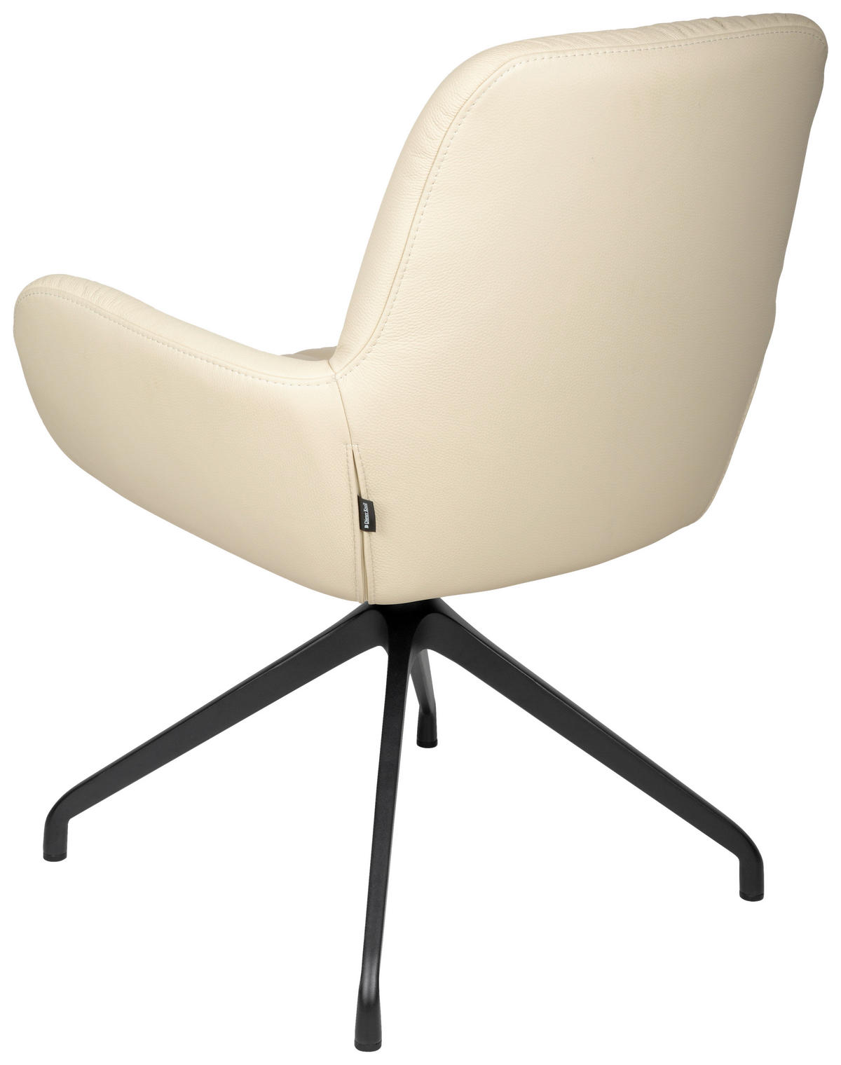 ARMLEHNSTUHL  in Aluminium, Eisen Echtleder pigmentiert  - Beige/Schwarz, Design, Leder/Metall (64/89/65cm) - Dieter Knoll