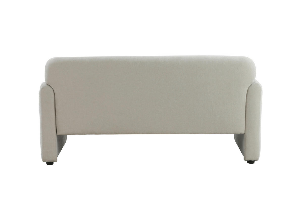 2-SITZER-SOFA MILA Samt Creme  - Creme/Schwarz, Design, Kunststoff/Textil (148/83/76cm) - MID.YOU