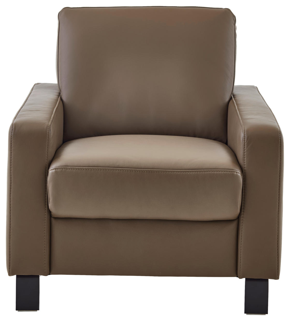 SESSEL Echtleder Braun  - Schwarz/Braun, Konventionell, Leder/Metall (86/82/99cm) - Dieter Knoll
