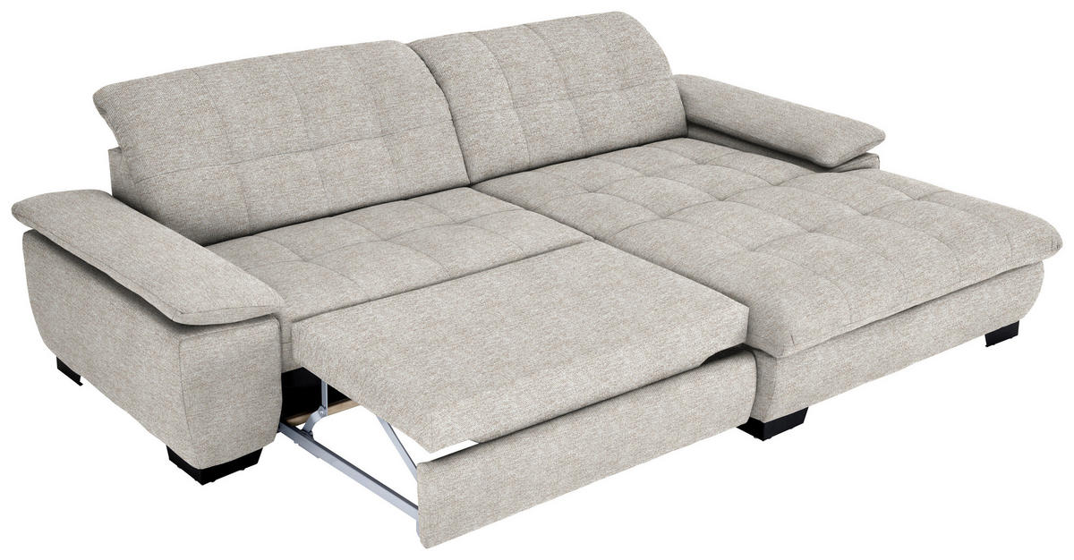 CANAPÉ D'ANGLE in Webstoff Beige  - Beige/Schwarz, Design, Textil/Metall (265/180cm) - Carryhome