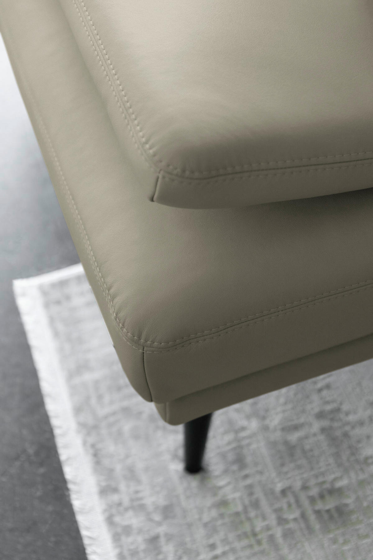 ECKSOFA JOOP! STUDIO in Echtleder Platinfarben  180/301 cm  - Platinfarben/Schwarz, KONVENTIONELL, Leder/Metall (180/301cm) - Joop!
