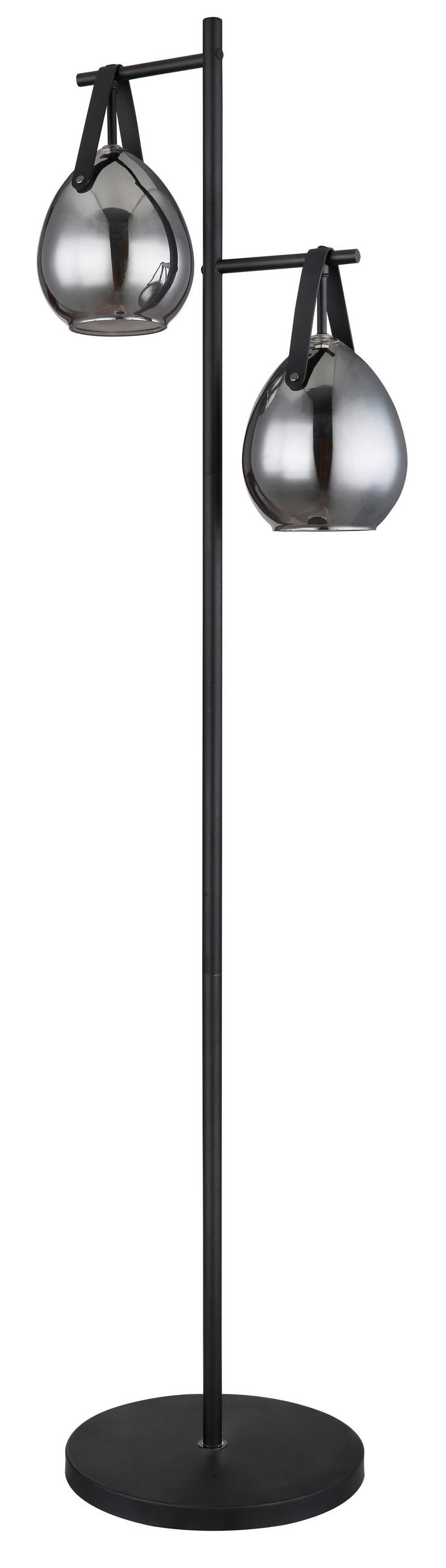 STEHLEUCHTE - Schwarz, Design, Glas/Metall (39/30/143cm) - Globo