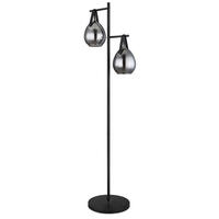 STEHLEUCHTE - Schwarz, Design, Glas/Metall (39/30/143cm) - Globo