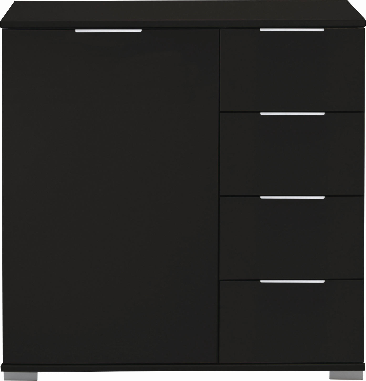 KOMODA, barve grafita  - barve kroma/barve aluminija, Design, kovina/umetna masa (81/83/41cm) - Carryhome