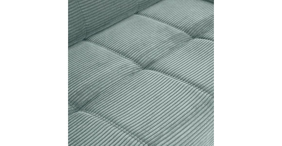 ECKSOFA  in Cord Mintgrün Rücken echt, Sitzvorzug  165/295 cm  - Schwarz/Mintgrün, KONVENTIONELL, Textil/Metall (165/295cm) - Carryhome