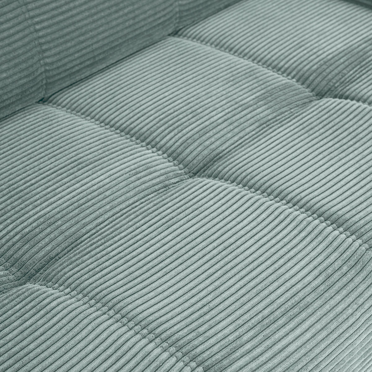 ECKSOFA Mintgrün Cord Rücken echt, Sitzvorzug  - Schwarz/Mintgrün, KONVENTIONELL, Textil/Metall (165/295cm) - Carryhome