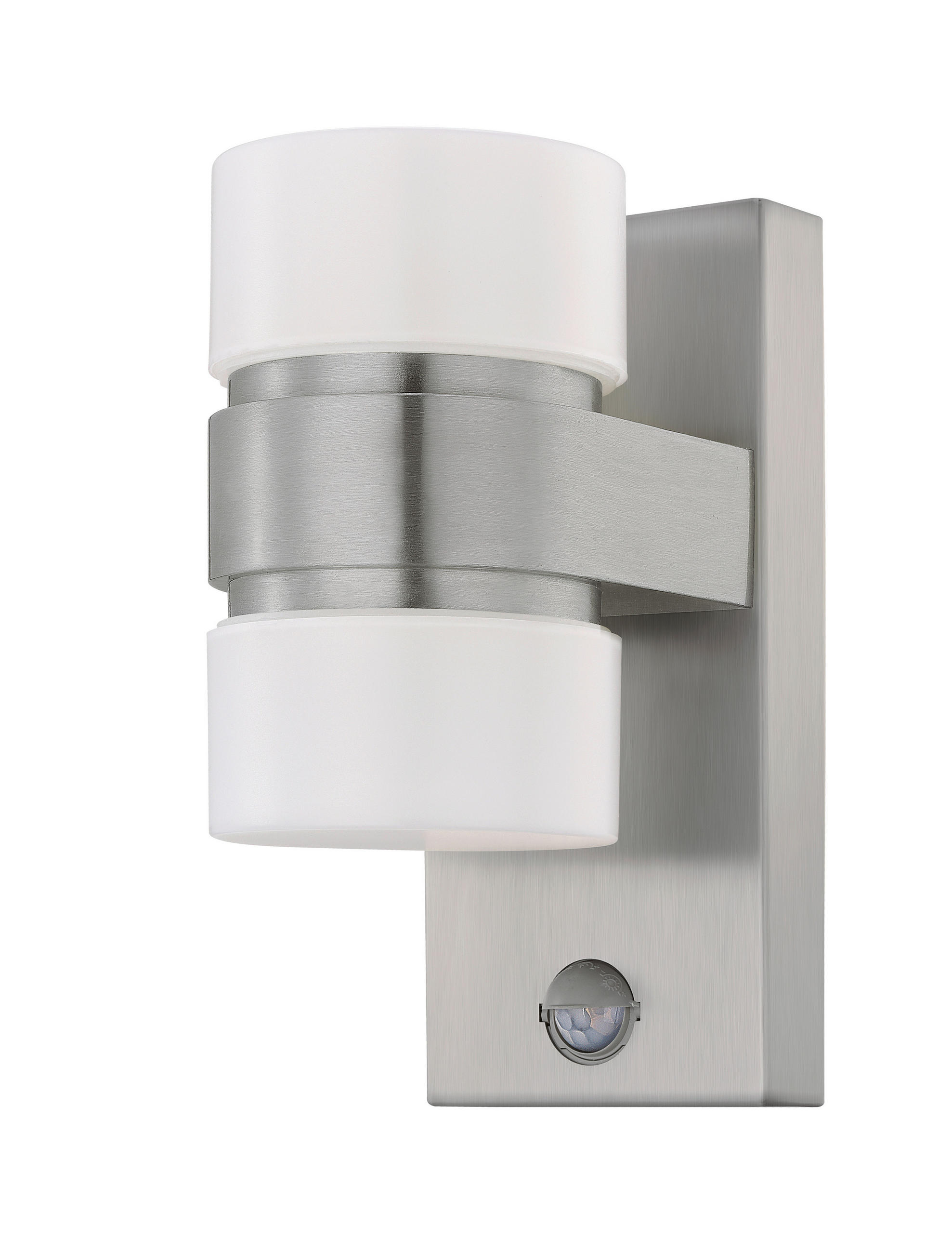 VÄGGLAMPA FÖR UTOMHUS - vit/stålfärgad, Basics, metall/plast (10/23/15,5cm) - Eglo