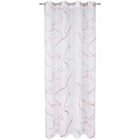 ZÁVĚS S OČKY, poloprůhledné, 140/245 cm - šedá/červená, Konvenční, textil (140/245cm) - Esposa
