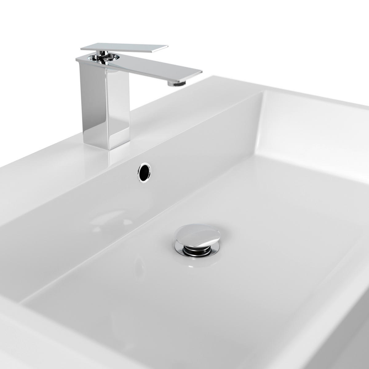 WASCHTISCHKOMBI 70 cm  - Weiß Hochglanz/Weiß, Basics, Holzwerkstoff/Stein (70cm) - MID.YOU