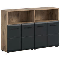 BADEZIMMER 2-teilig  in  - Eiche dunkel/Schwarz, Basics, Holzwerkstoff/Kunststoff (120/80/30cm) - MID.YOU