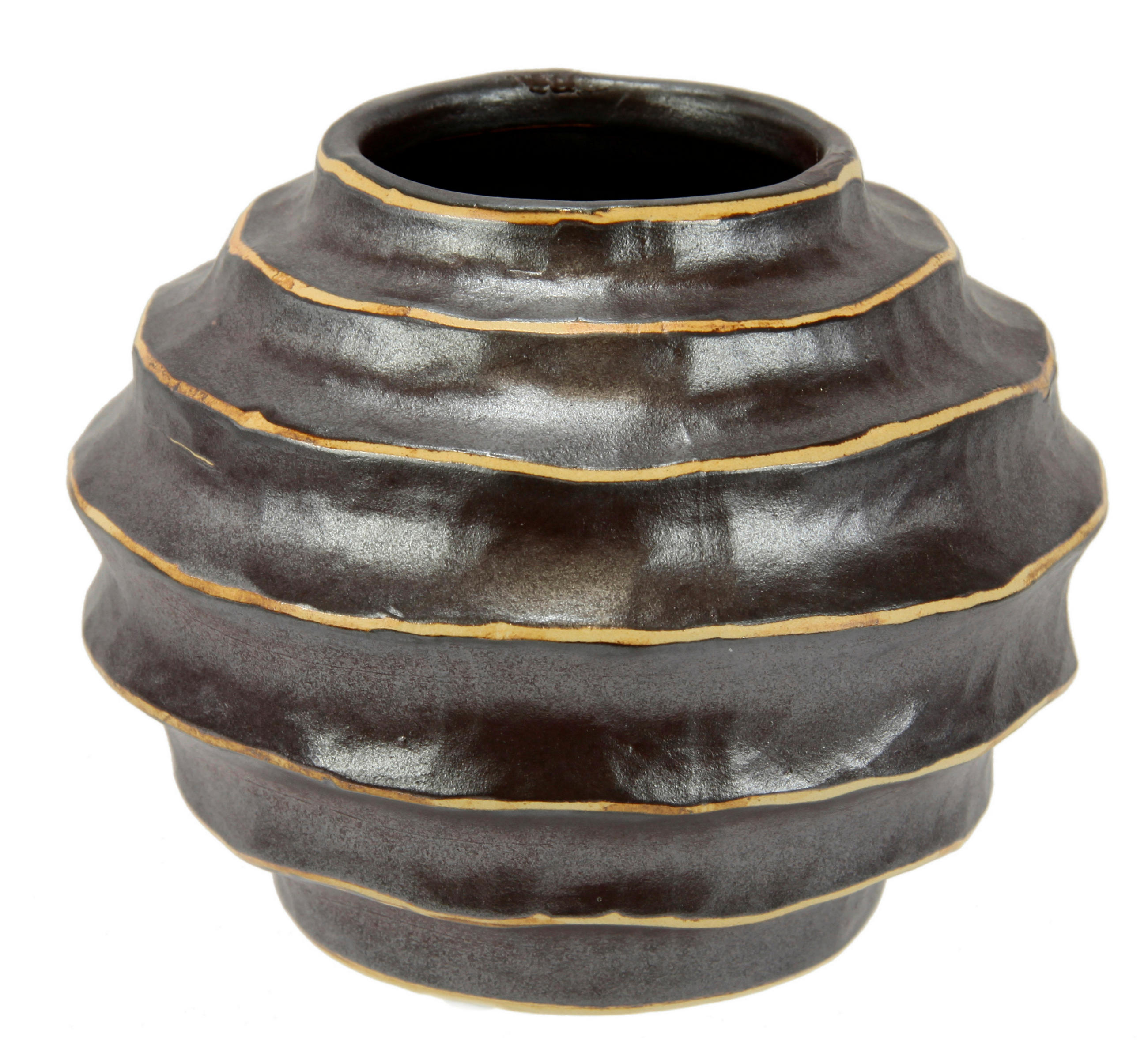 VASE  - Braun, Basics, Keramik (16/13cm)
