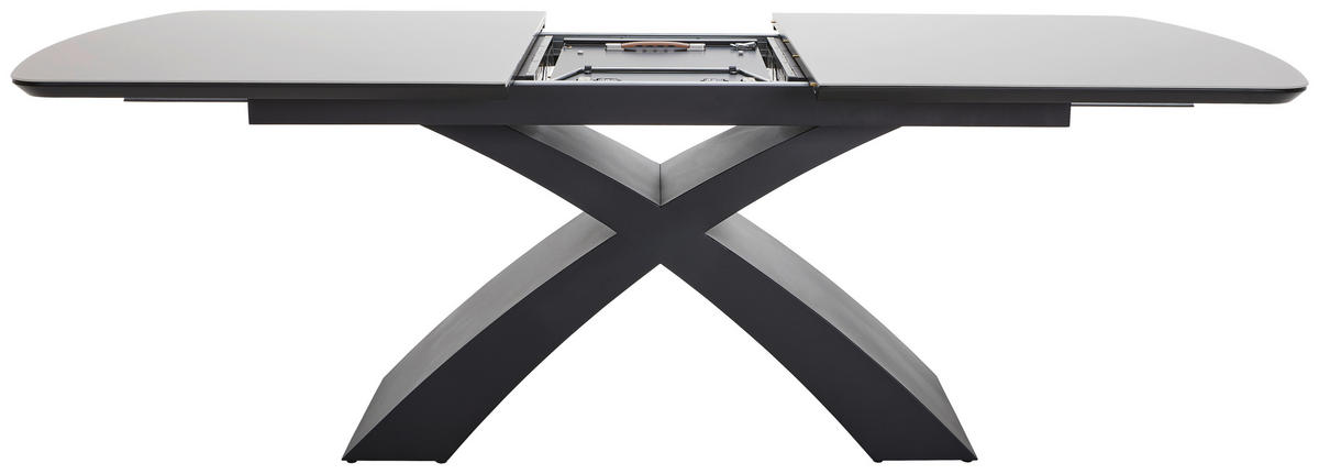 ESSTISCH in Metall, Glas, Holzwerkstoff 178/98/76 cm  - Schwarz/Grau, MODERN, Glas/Holzwerkstoff (178/98/76cm) - Livetastic