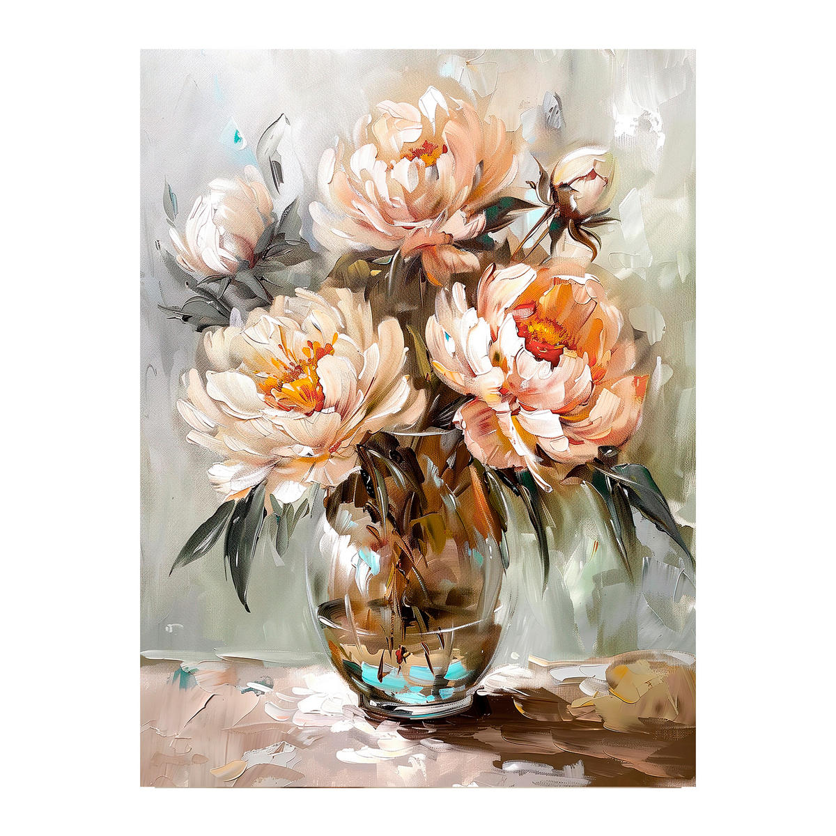 SKLENENÝ OBRAZ, kvety, 80/120 cm  - viacfarebná/pink, Basics, plast/papier (80/120cm) - Monee