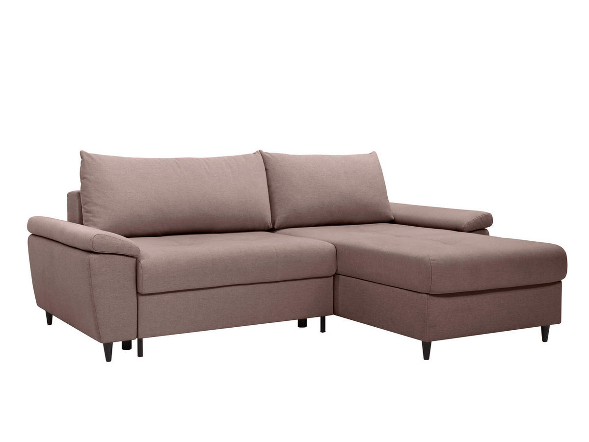 ECKSOFA GORDES Braun  - Schwarz/Braun, Design, Holz/Textil (248/174cm) - MID.YOU