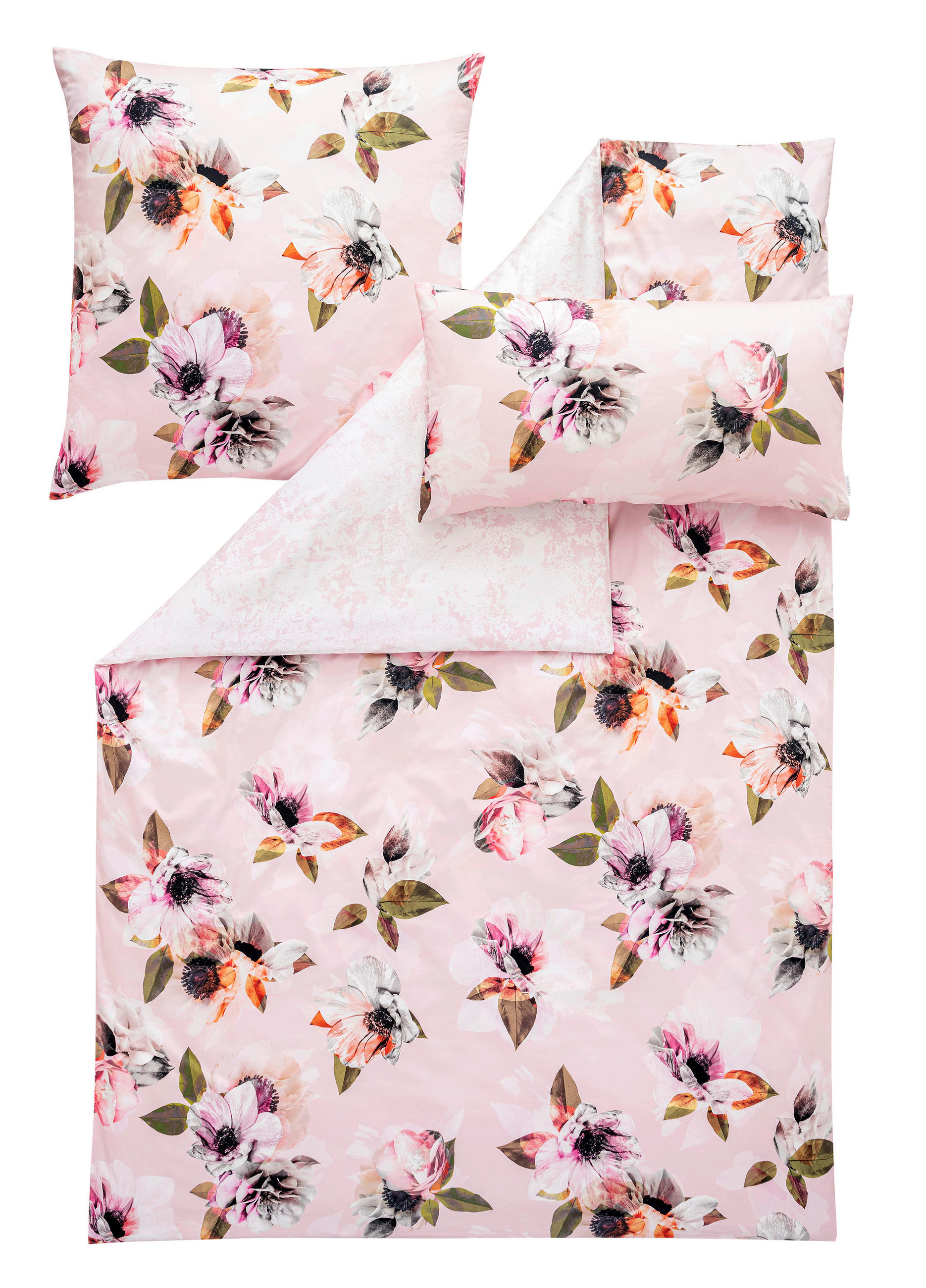 WENDEBETTWÄSCHE Satin 135/200 cm  - Rosa, Trend, Textil (135/200cm) - Estella
