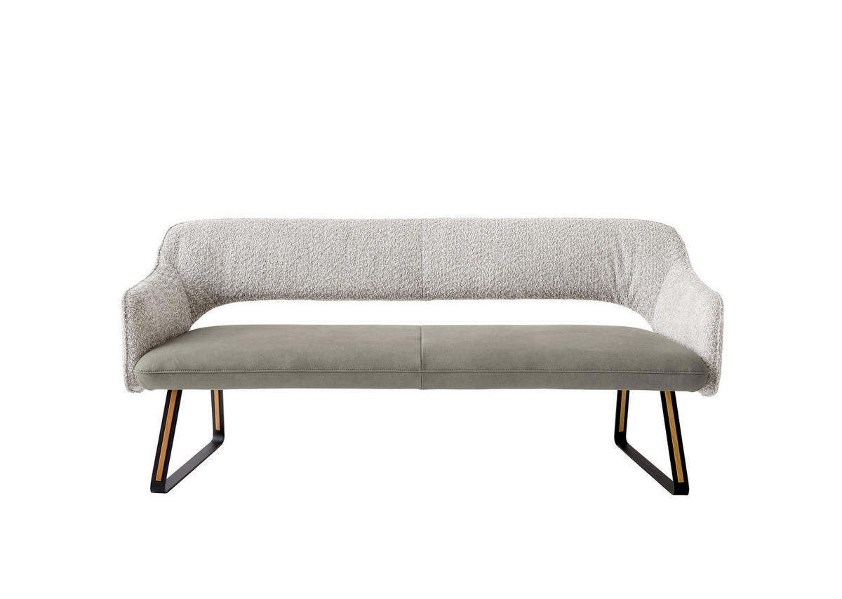 SITZBANK 207/89/68 cm Flachgewebe Grau Holz, Metall  - Schwarz/Grau, Design, Holz/Textil (207/89/68cm) - Koinor