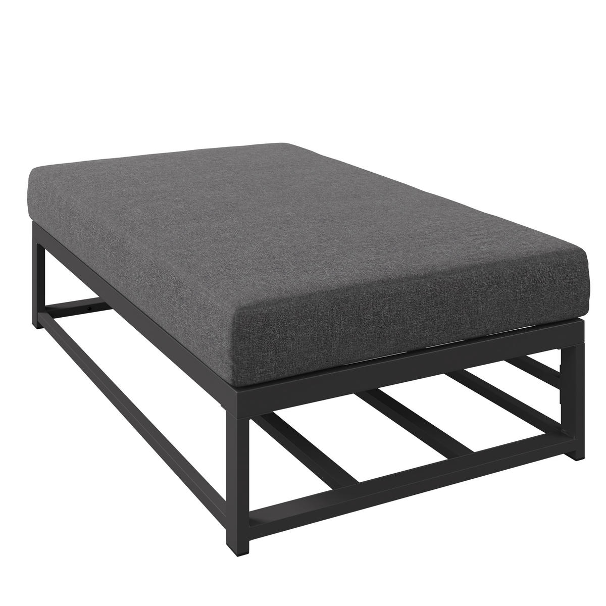 LOUNGEGARNITUR Stahl  - Dunkelgrau/Anthrazit, MODERN, Kunststoff/Textil (155/65/74cm) - Ambia Garden