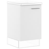 SPÜLENUNTERSCHRANK 50/87,8/57,6 cm  in Weiß  - Edelstahlfarben/Weiß, Basics, Holzwerkstoff/Metall (50/87,8/57,6cm) - Impuls