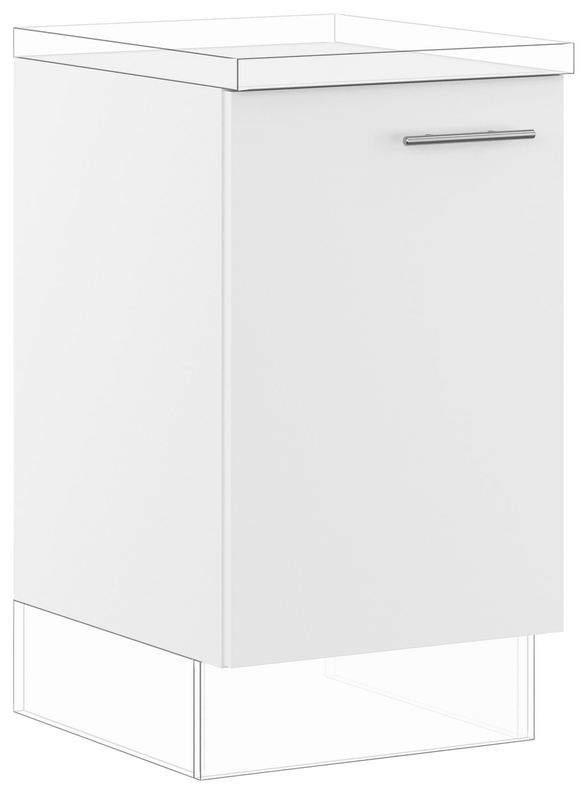 SPÜLENUNTERSCHRANK 50/87,8/57,6 cm  in Weiß  - Edelstahlfarben/Weiß, Basics, Holzwerkstoff/Metall (50/87,8/57,6cm) - Impuls