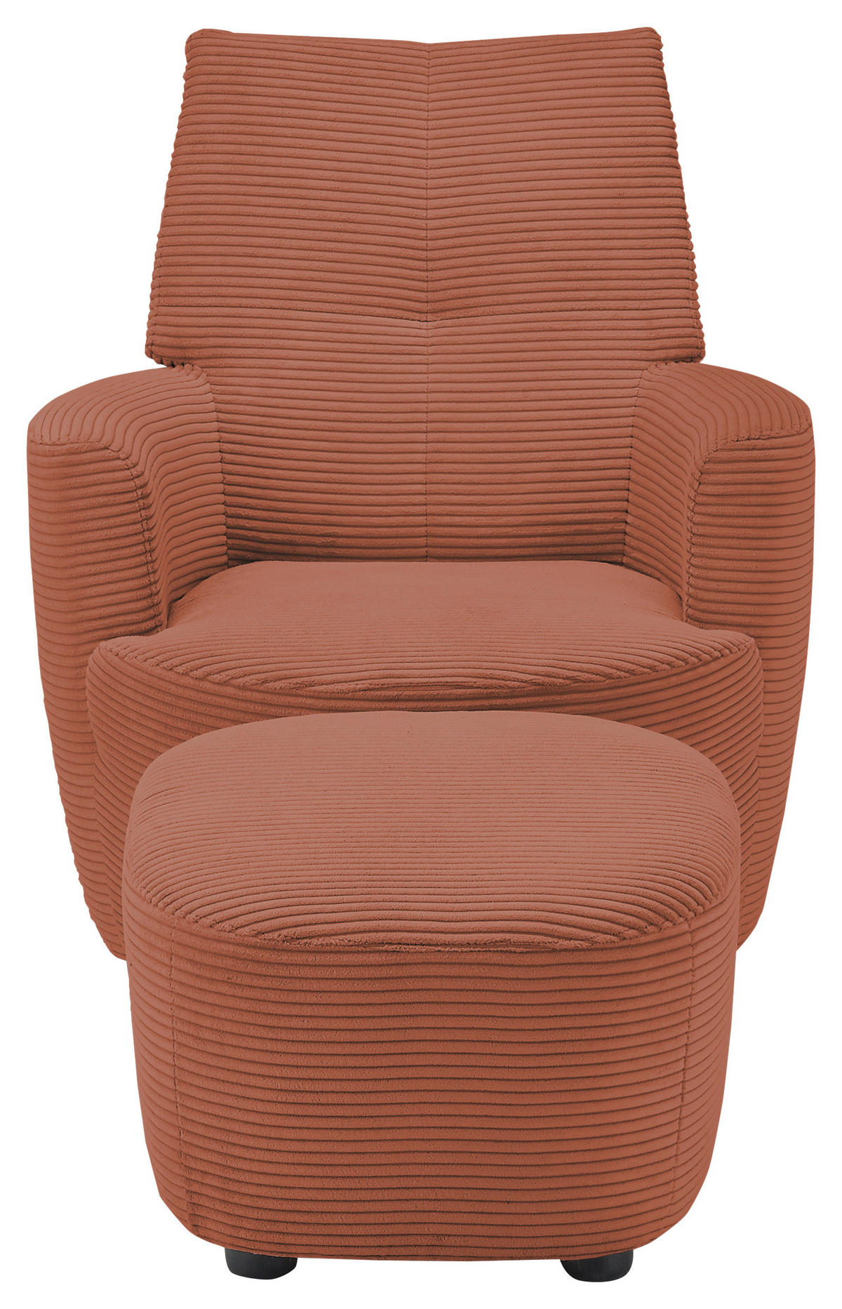 SESSEL Cord Orange    - Schwarz/Orange, Design, Textil/Metall (80/96/88cm) - SetOne by Musterring