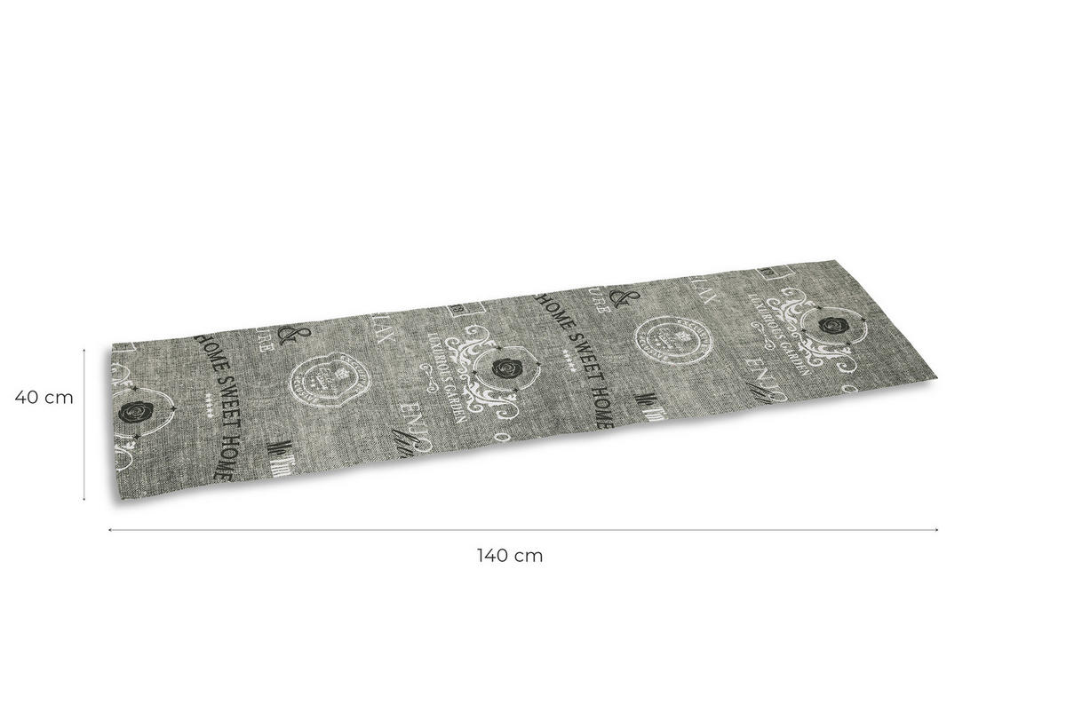 TISCHLÄUFER 40/140 cm  - Hellgrau/Weiß, KONVENTIONELL, Textil (40/140cm)