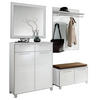 GARDEROBE 5-teilig  in 175/195/40 cm  - Hellbraun/Weiss, Design, Glas/Holzwerkstoff (175/195/40cm)