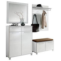 GARDEROBE 5-teilig  in 175/195/40 cm  - Hellbraun/Weiss, Design, Glas/Holzwerkstoff (175/195/40cm)