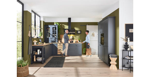 EINBAUKÜCHE   - Schwarz, Design, Holzwerkstoff - Novel