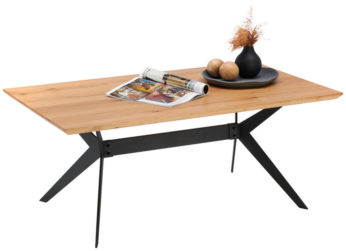 COUCHTISCH Holz, Metall 110/65/45 cm  - Eichefarben/Schwarz, Design, Holz/Metall (110/65/45cm) - Hom`in