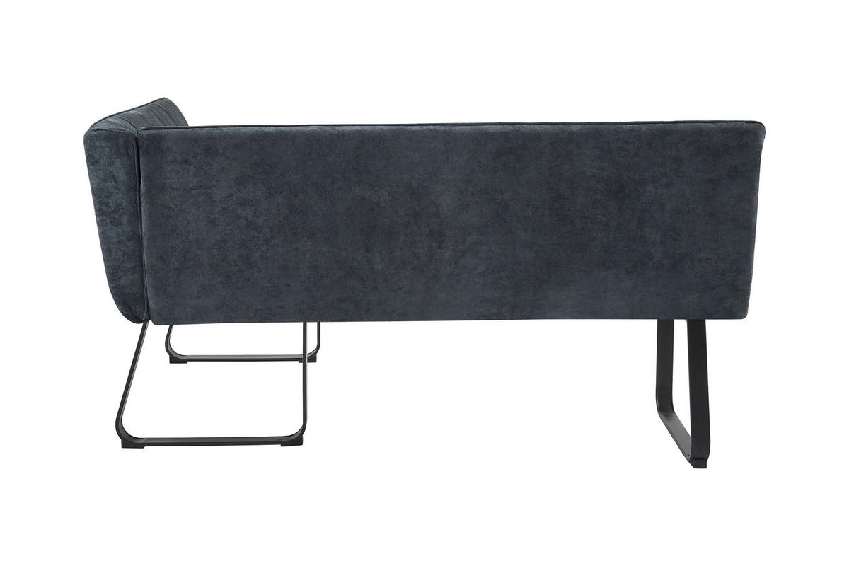 ECKBANK 168/128 cm  in Dunkelgrau  - Dunkelgrau/Schwarz, MODERN, Textil/Metall (168/128cm) - MID.YOU