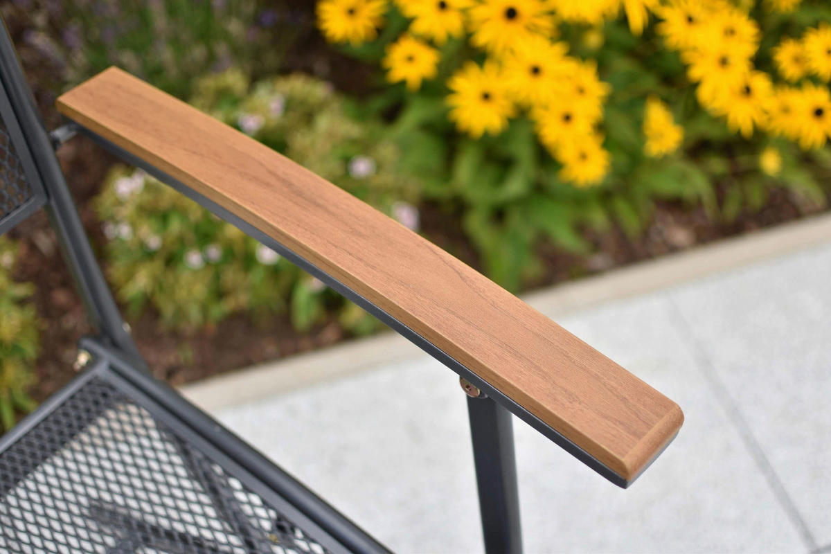 GARTENKLAPPSESSEL-SET Aluminium Graphitfarben, Naturfarben  - Graphitfarben/Naturfarben, KONVENTIONELL, Kunststoff/Metall (61,5/101/71,5cm) - Gardenson