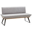 SITZBANK 140/87/64 cm Webstoff Schwarz, Eichefarben, Hellgrau Eiche massiv  - Eichefarben/Hellgrau, Design, Holz/Textil (140/87/64cm) - Voleo