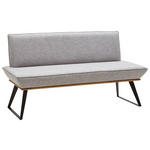 SITZBANK 160/87/64 cm Webstoff Schwarz, Eichefarben, Hellgrau Eiche massiv Metall  - Eichefarben/Hellgrau, Design, Holz/Textil (160/87/64cm) - Voleo