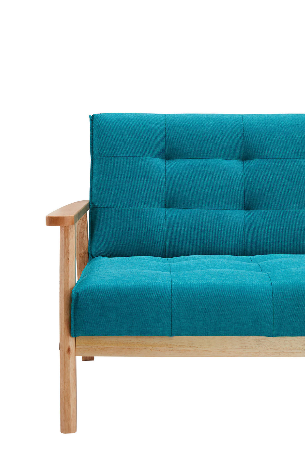 SCHLAFSOFA in Struktur Naturfarben, Petrol  - Petrol/Naturfarben, MODERN, Holz/Textil (190/81/85cm) - Livetastic